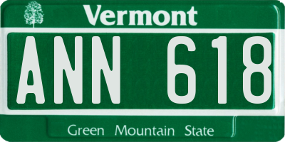 VT license plate ANN618
