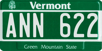VT license plate ANN622