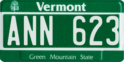 VT license plate ANN623