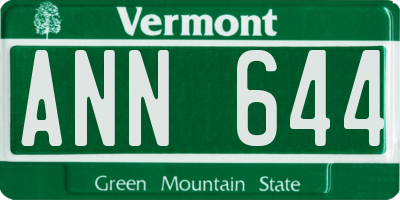 VT license plate ANN644