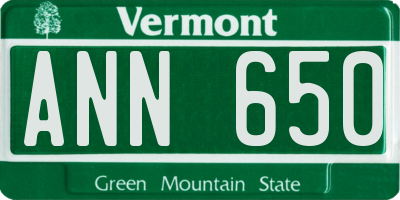 VT license plate ANN650