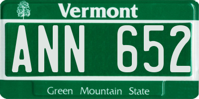VT license plate ANN652