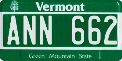 VT license plate ANN662