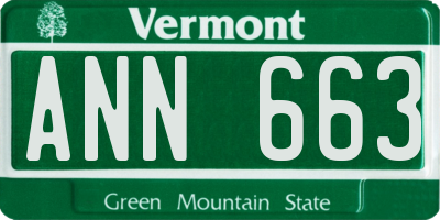 VT license plate ANN663