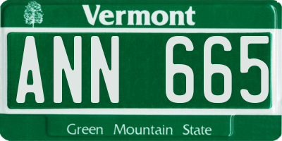 VT license plate ANN665