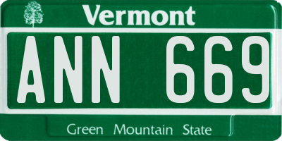 VT license plate ANN669