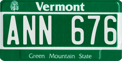 VT license plate ANN676