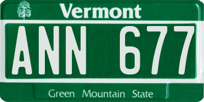 VT license plate ANN677
