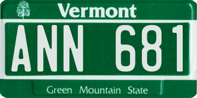 VT license plate ANN681