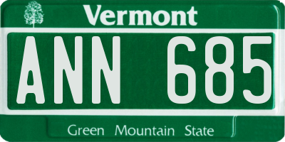 VT license plate ANN685