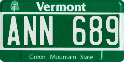 VT license plate ANN689