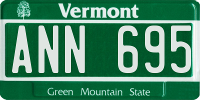 VT license plate ANN695