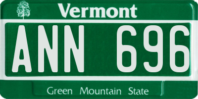 VT license plate ANN696