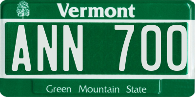 VT license plate ANN700