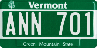VT license plate ANN701