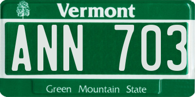 VT license plate ANN703