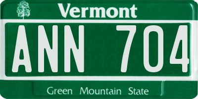 VT license plate ANN704