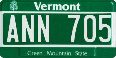 VT license plate ANN705