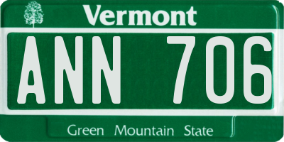 VT license plate ANN706