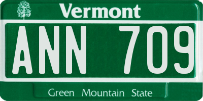 VT license plate ANN709