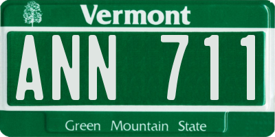 VT license plate ANN711