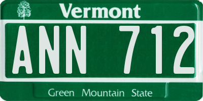 VT license plate ANN712