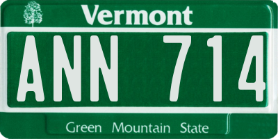 VT license plate ANN714