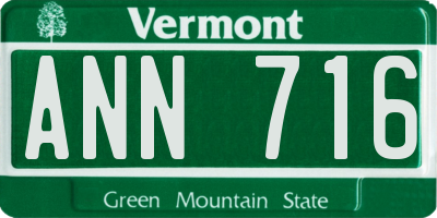 VT license plate ANN716