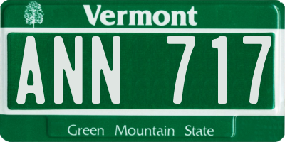 VT license plate ANN717