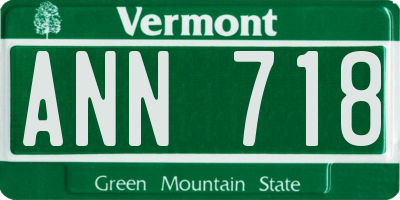 VT license plate ANN718
