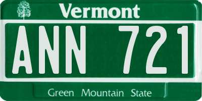 VT license plate ANN721