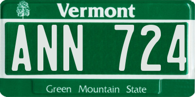 VT license plate ANN724
