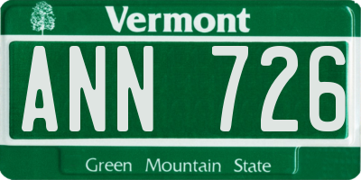 VT license plate ANN726