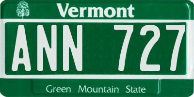 VT license plate ANN727