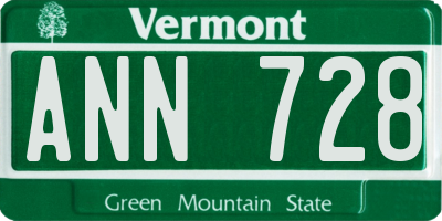 VT license plate ANN728
