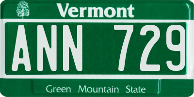 VT license plate ANN729