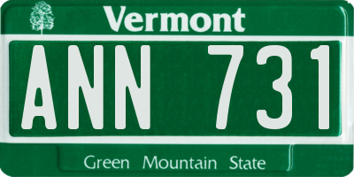 VT license plate ANN731