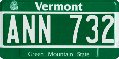 VT license plate ANN732