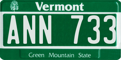 VT license plate ANN733