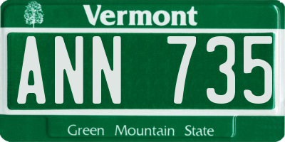 VT license plate ANN735