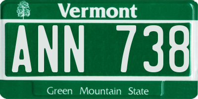 VT license plate ANN738
