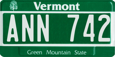 VT license plate ANN742