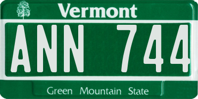 VT license plate ANN744