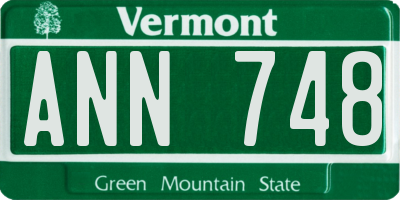 VT license plate ANN748