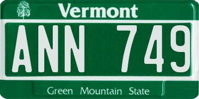 VT license plate ANN749