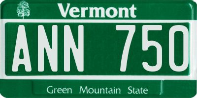 VT license plate ANN750