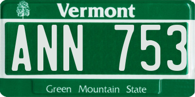 VT license plate ANN753