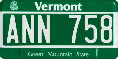 VT license plate ANN758