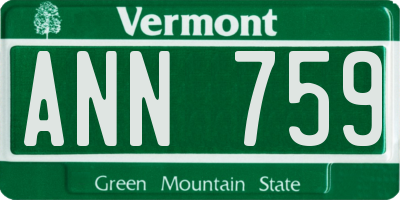 VT license plate ANN759
