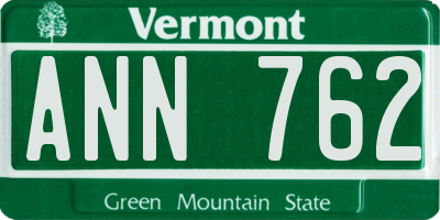 VT license plate ANN762